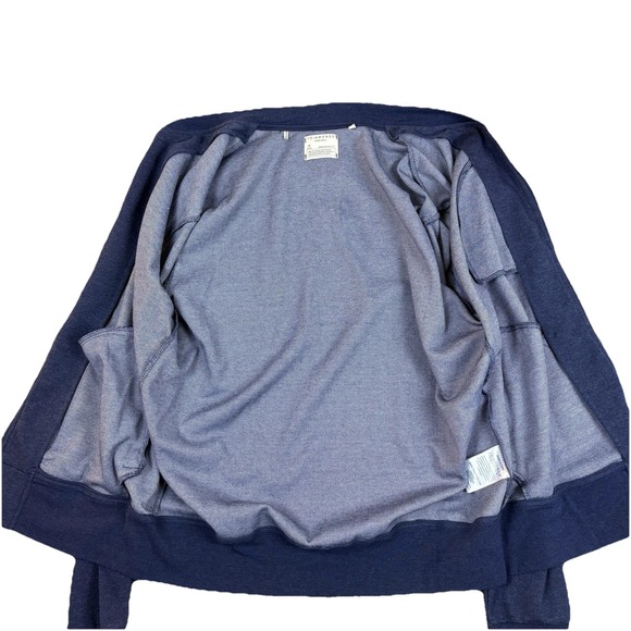 7Diamonds Blue Full Zip Bomber Jacket Men's Large Modern Knit Casual Streetwear - Picture 6 of 15